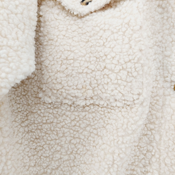 Vigoss® Ivory Cozy Long Sleeves Pockets Sherpa Longline Shacket Z99 - Picture 5 of 12